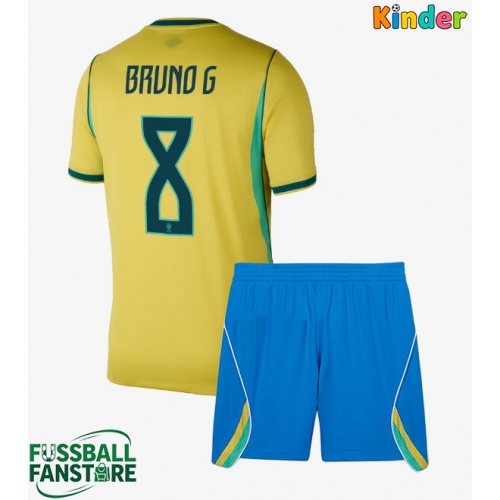 Brasilien Bruno Guimaraes #8 Replik Heimtrikot Kinder WM 2026 Kurzarm (+ Kurze Hosen)